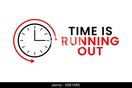 time is running out countdown deadline concept vector illustration Stock Vector