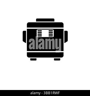 Multicooker, Kitchen Multi Cooker Machine Solid Flat Vector Icon Isolated on White Background. Stock Vector