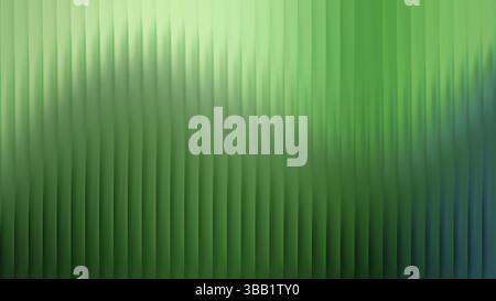 Green reeded glass texture with vertical lines. Translucent green glass surface for modern design and architecture. Stock Vector