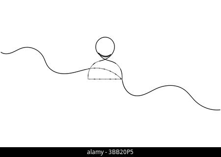 User person icon continuous one line drawing isolate outline vector ...