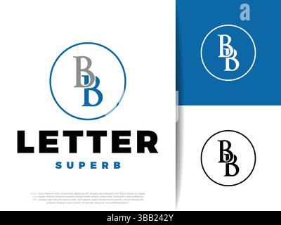 Initial Letter BB Icon Illustration Design Stock Vector