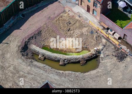 Aerial image of Ypres, Belgium, during the Second Battle of Ypres in ...
