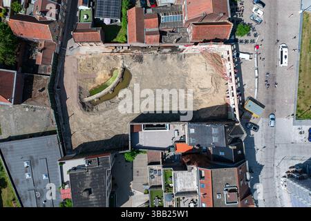 Aerial image of Ypres, Belgium, during the Second Battle of Ypres in ...