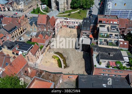 Aerial image of Ypres, Belgium, during the Second Battle of Ypres in ...