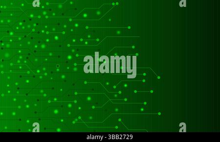 Vector abstract green electronic circuit technology background Stock Vector