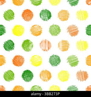 Seamless pattern with hand drawn black circle scribble smear. Abstract grunge texture. Vector illustration Stock Vector