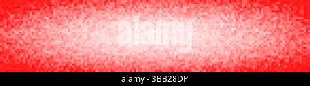 Red glitch pixel heatmap background. Bright central light and pixelated noise simulate digital alert, UI error signal or cyber warning effect. Bold Stock Vector