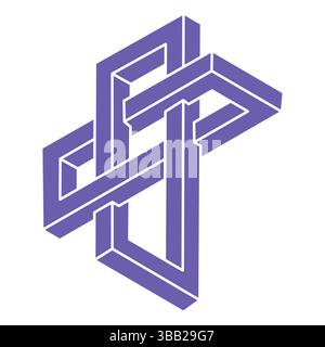 Illusion shapes. 3d geometry. Optical illusion figures. Sacred geometry. Stock Vector