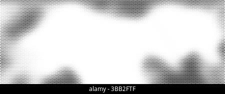 Hexagon Fade Background Halftone Pattern. Honeycomb Vector Texture Gradient Background. Abstract Dot Geometric Modern Overlay Stock Vector