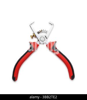 Pair of Red and Black Wire Strippers Isolated on White Background Stock Photo