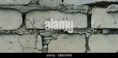 An old shabby red brick wall background. Close up. Stock Photo