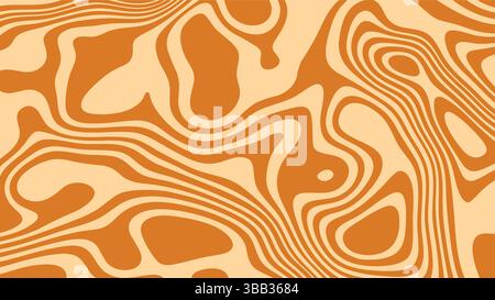 Seamless Vector Caramel Background Pattern Chocolate Swirl Peanut Wave Texture. Creamy Toffee Ripple Fudge Sauce Salted Layers Milkshake Movement Stock Vector