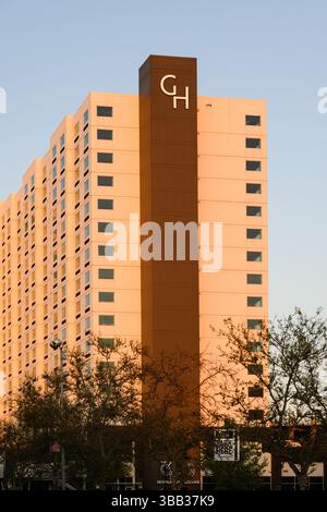Spokane, WA, USA - May 1, 2025; Logo on The Davenport Grand Hotel Autograph Collection accommodation Stock Photo