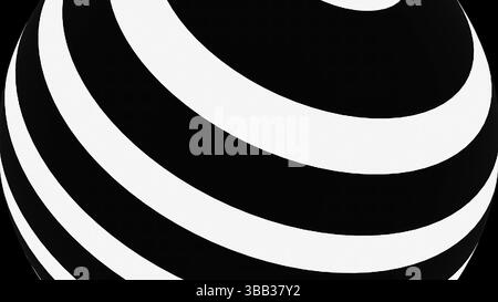 Hypnotic black and white stripes. Computer generated 3d render Stock Photo