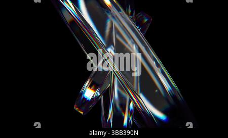 Glass circle composition. Computer generated 3d render Stock Photo