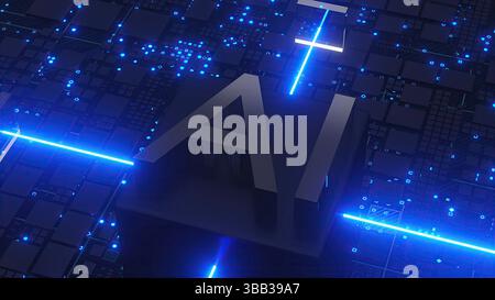 AI 3d text. Computer generated Stock Photo
