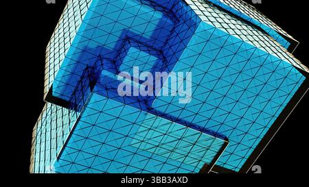 Glass digital cubes. Computer generated 3d render Stock Photo