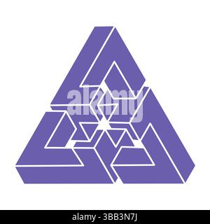 Illusion shapes. 3d geometry. Optical illusion figures. Sacred geometry. Stock Vector