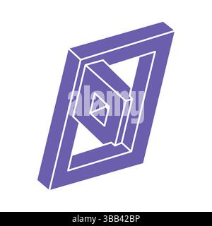 Illusion shapes. 3d geometry. Optical illusion figures. Sacred geometry. Stock Vector