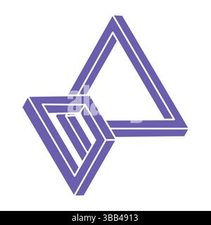 Impossible shapes, optical illusion logo, vector. Optical art objects. Geometric figures. Stock Vector
