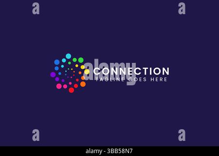 Dot Colorful Abstract Logo for Business Company Network Connection Global Innovate Design Template Stock Vector