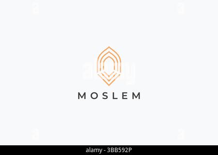 Logo Mihrab Moslem Holy Praying Place Sign Symbol Religion Simple Trendy Stock Vector