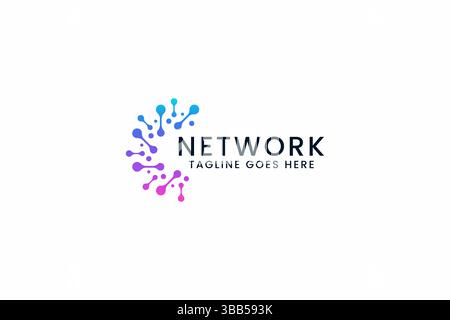 Network Science Data Technology Logo Business Company Connection Sign Symbol Stock Vector