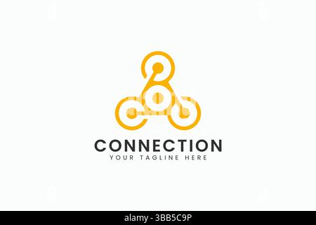 Connection Dots Cycling Global Network Logo Sign Symbol Technology Network Community Stock Vector