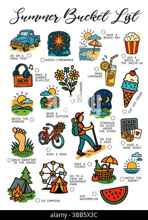 Summer bucket list Set Summer Journal Printable Planner Page Template ...