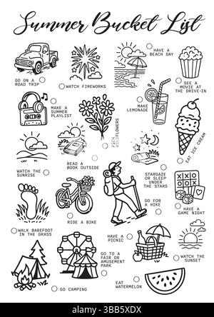 Summer bucket list Set Summer Journal Printable Planner Page Template ...