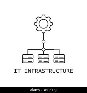 Server Management and Optimization. IT Infrastructure Management System. Stock Vector