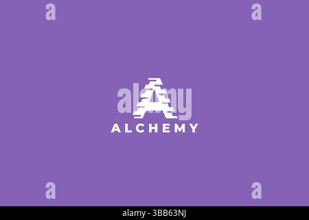 Glitch and Movement Shape Letter A Logo Business Creative Idea Concept Stock Vector