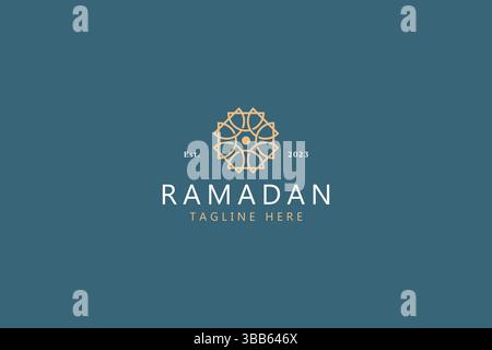 Geometric Line Ornate Floral Luxury Logo Concept for Ramadan Stock Vector