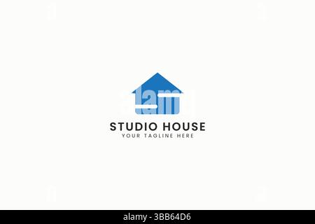 Logo Letter S and Home Shape Concept for Business House Construction and Design Studio Architecture Stock Vector