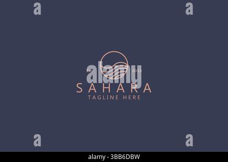 Sahara Desert Middle East Logo Branding Concept Abstract Shape Simple Line Geometric Stock Vector