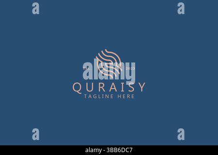 Abstract Wavy Letter Linear Creative Concept Brand Identity Logo Design Template Stock Vector