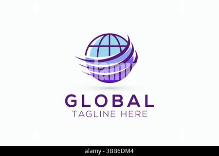 Global Web Digital Communication and Software Abstract Network Business Logo Stock Vector