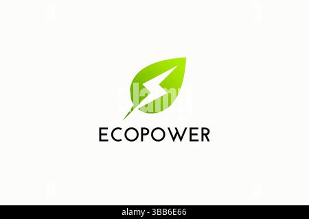 Electrical Leaf Green Innovation Business for Good Environment Sign Symbol Logo Stock Vector