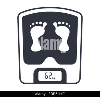 Floor scales icon. Black background with white. Vector illustration ...