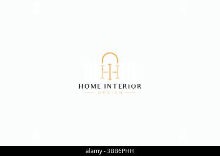 HI Logo/ IH Logo. Letter H and I for Home Interior Design Branding Luxury Concept Stock Vector