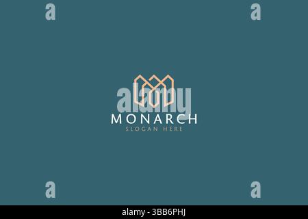 Letter M Geometric Logo Concept Glamorous Gold Color Stock Vector