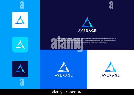 Letter A from Triangle Shape For Three Elements Shape Logo Template Brand Identity Business Technology Stock Vector