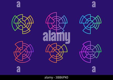 Circle Focus and Target Logo Concept with Abstract Geometric Shape Stock Vector