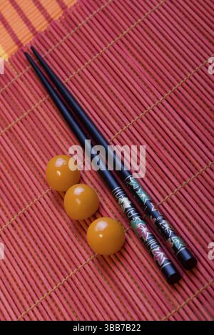 Asian food. sushi on the black plate Stock Photo