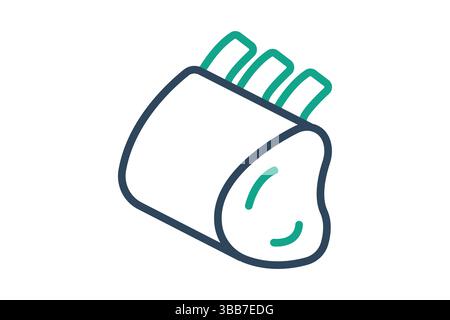 Lamb icon. line icon style. icon related to lamb rack. meat elements vector illustration Stock Vector