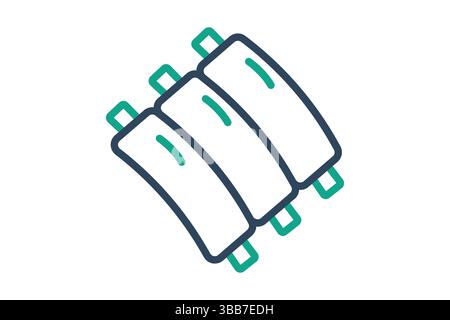 Ribs icon. line icon style. icon related to food. meat elements vector illustration Stock Vector
