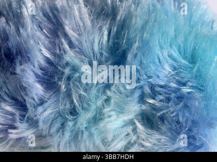 Blue plush fabric abstract textured background Stock Photo