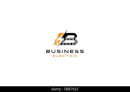 Voltage Thunderbolt Electrical and Power Supply Battery Logo Letter B Concept Stock Vector