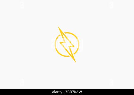 Thunder Yellow Flash Bold Sign Symbol for Electrical Power Energy Business Logo Stock Vector