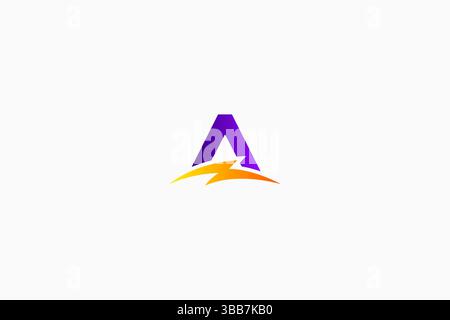 Electric Fast Charge Letter A Logo Business Technology Power and Energy Industry Modern Minimalist Brand Stock Vector